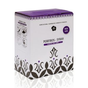 Κρασί πορφυρός ερυθρός ξηρός (syrah) ασκός (3 λτ), "Οινοποιείο Τυρνάβου"